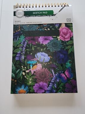 Floral Sketch Pad – Purple & Green Cover